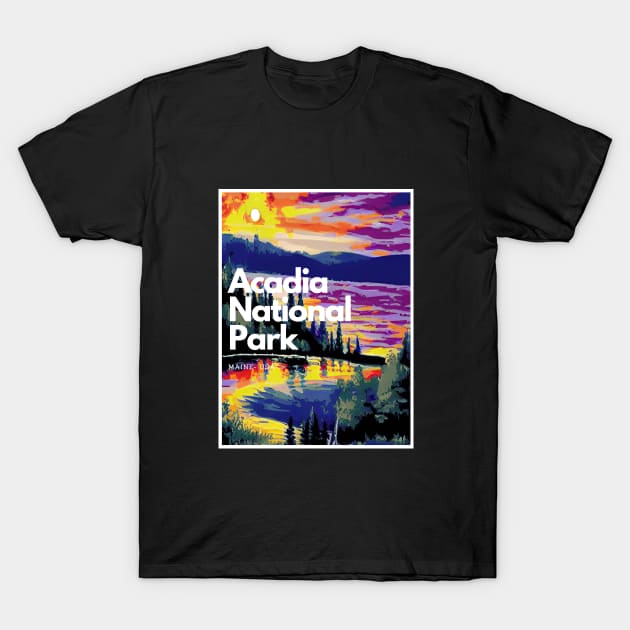 Acadia National Park hike Maine United States T-Shirt by TravlePark